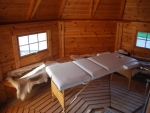 la zone d'entrée du sauna